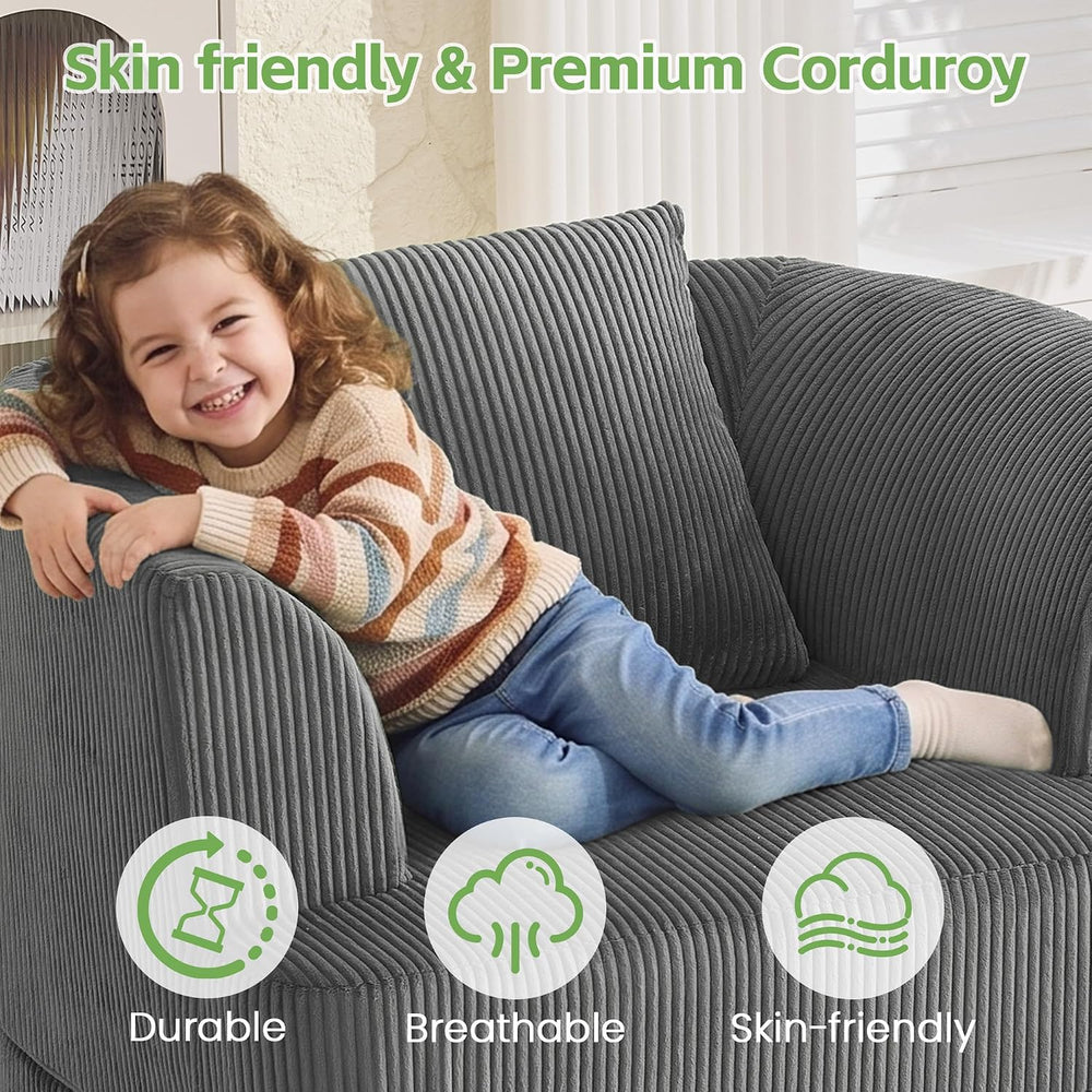 HUBSON 2-in-1 Folding Sofa Bed, Corduroy Convertible Single Sleeper Chair Bed...