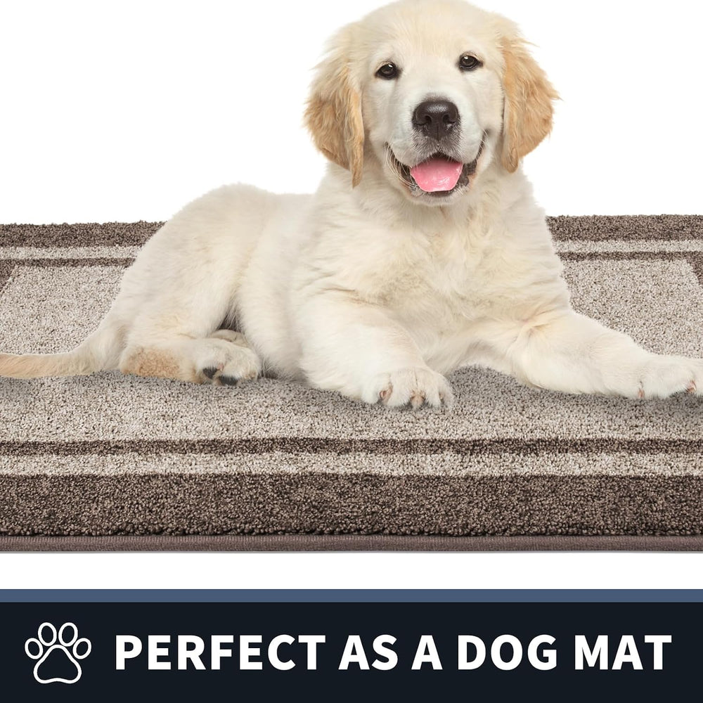 PURRUGS Dirt Trapping Indoor Door Mat, 24" x 36", Beige & Grayi...