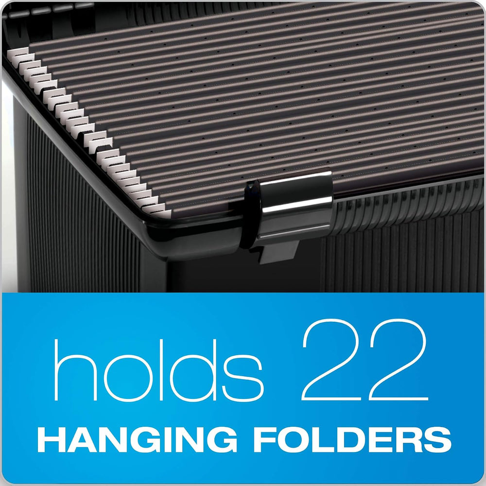 Pendaflex Portable File Box with File Rails, Simple Document Storage, File Bi...