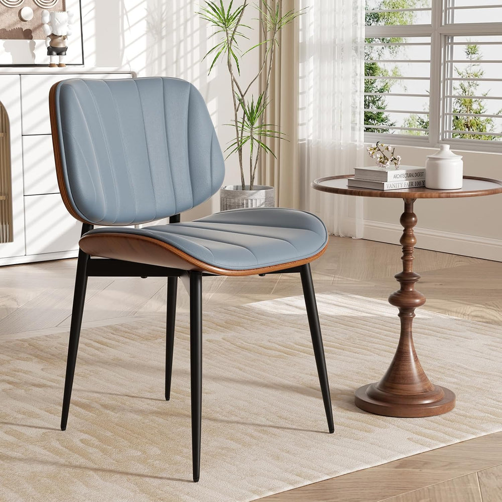 Dining Chair, Mid Century Modern Dining Room Chairs, Upholstered Faux Leather...