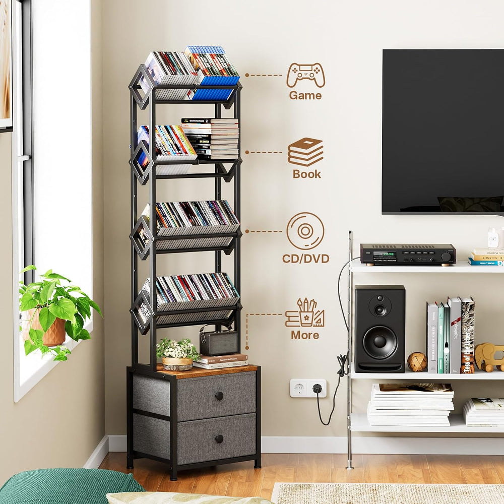 CD Storage Rack Bundle – Multi-Functional Organizer Set for CDs, DVDs, VCDs, ...