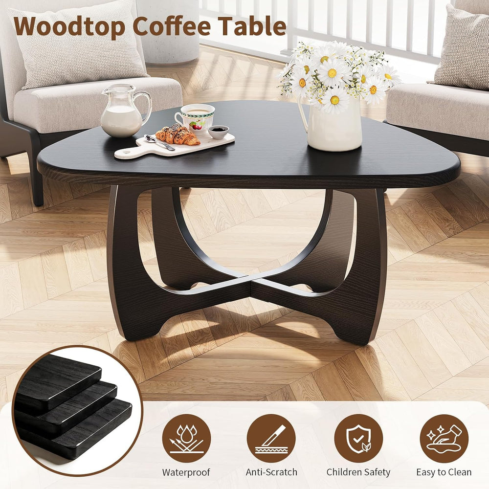 Coffee Table for Living Room, Mid Century Modern Round Coffee Table