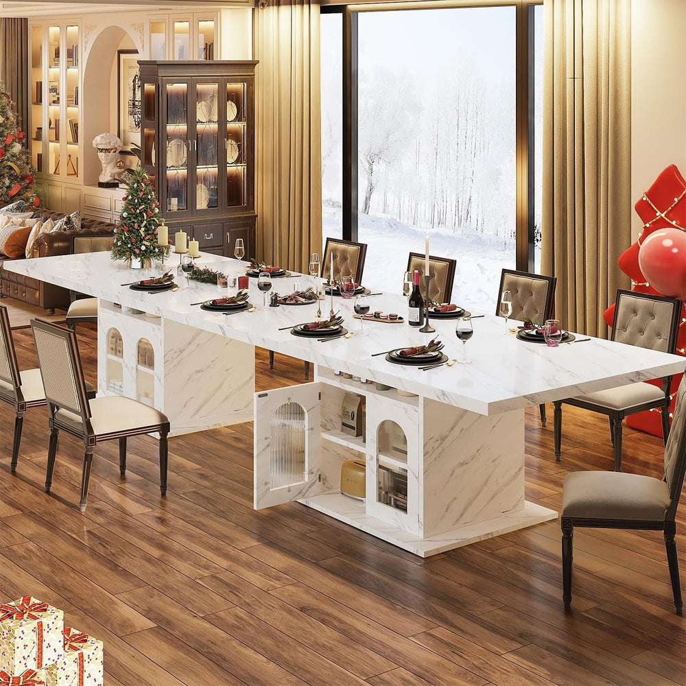 HSH Dining Table for 4–6, 63" Modern Kitchen Dining Room Table with Stor...