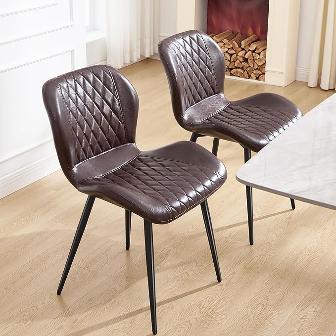 Dining Chairs Set of 2, Comfy Modern Dining Chairs with Thick Cushions, Uphol...