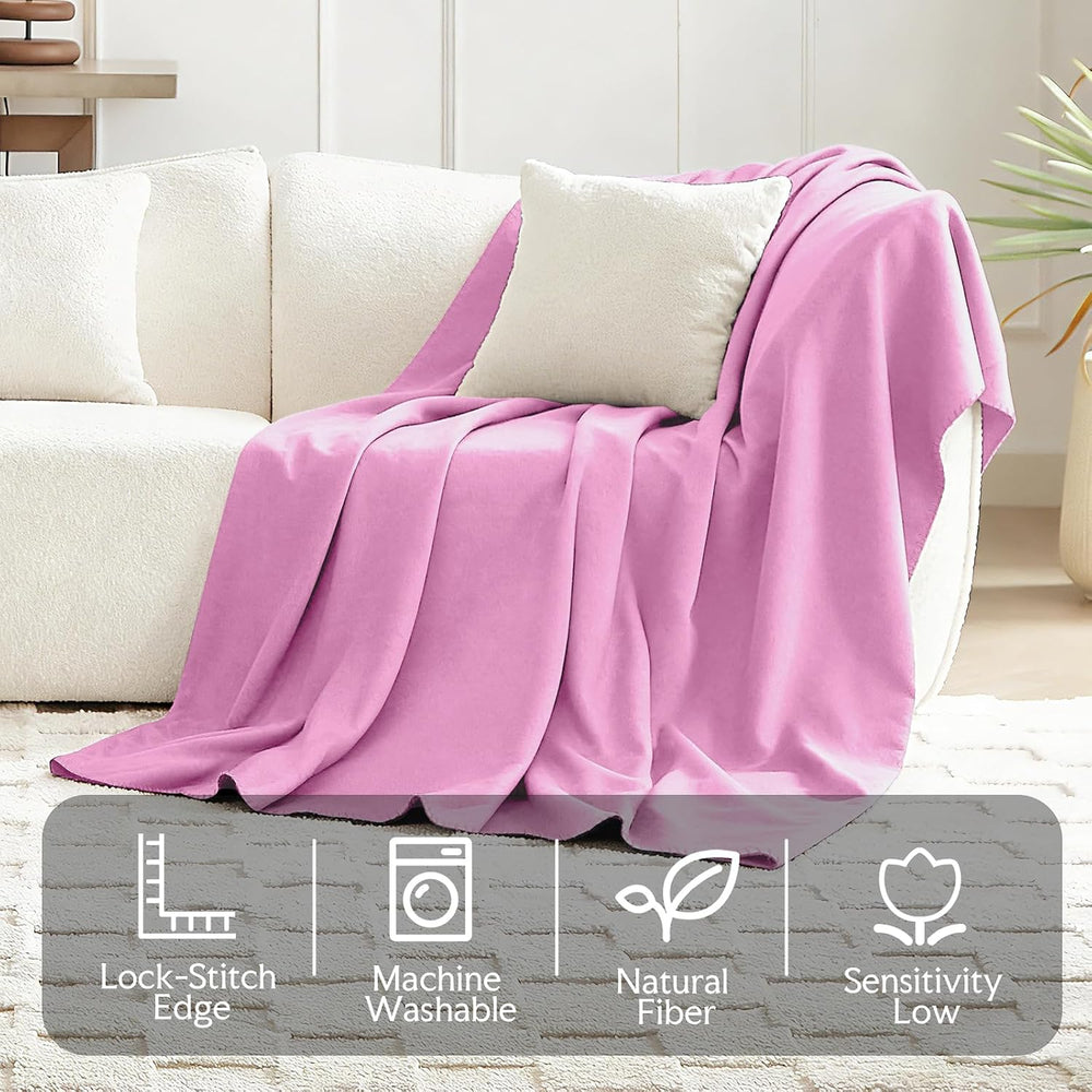 6 Pc Soft Fleece Throw Blankets 210GSM, 60x50 Inch - Lightweight Cozy Blanket...