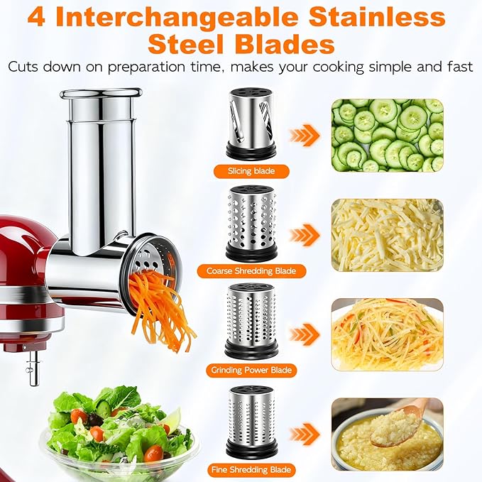 Stainless Steel Slicer Shredder Attachments