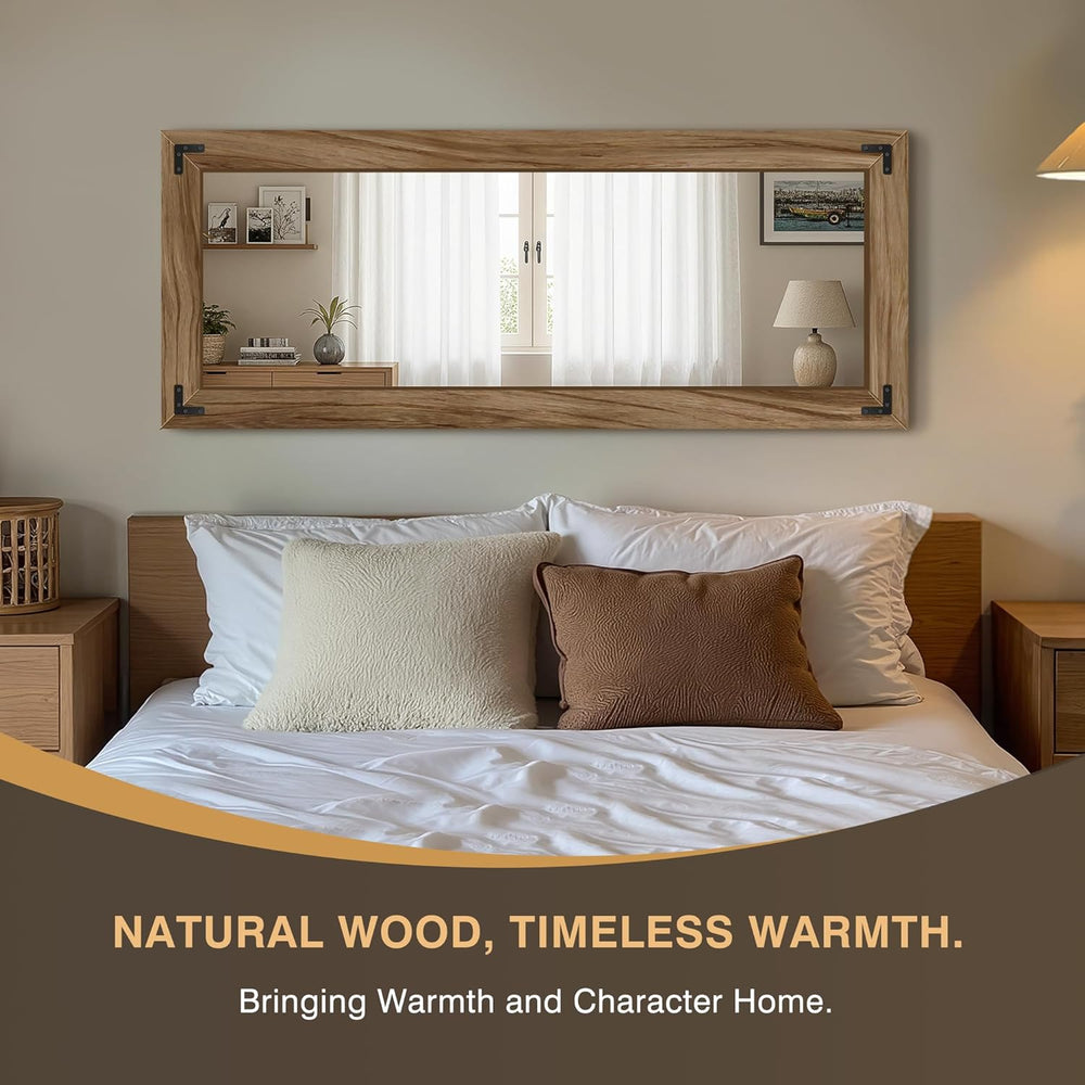 FICTOR Full Length Mirror, 22" x 55" Wooden Floor Mirror for Wall