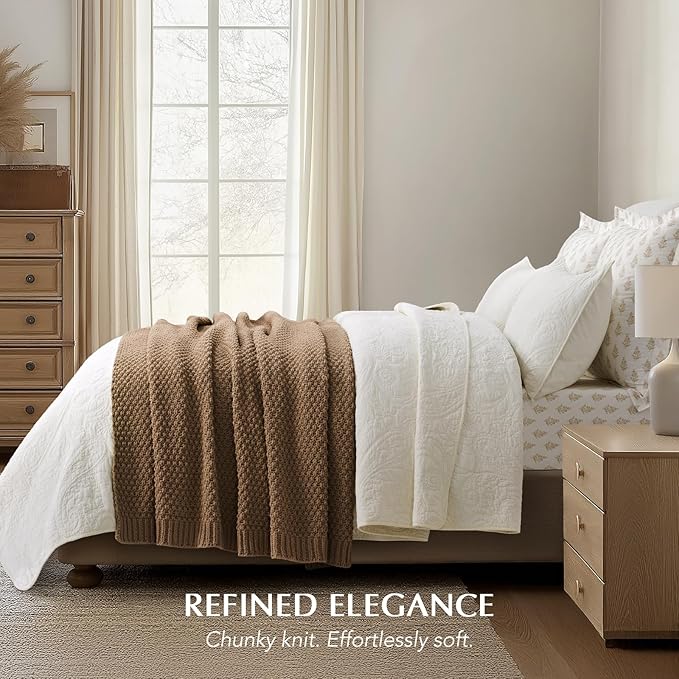 EVERGRACEHOME Chunky Chenille Knit Throw Blanket