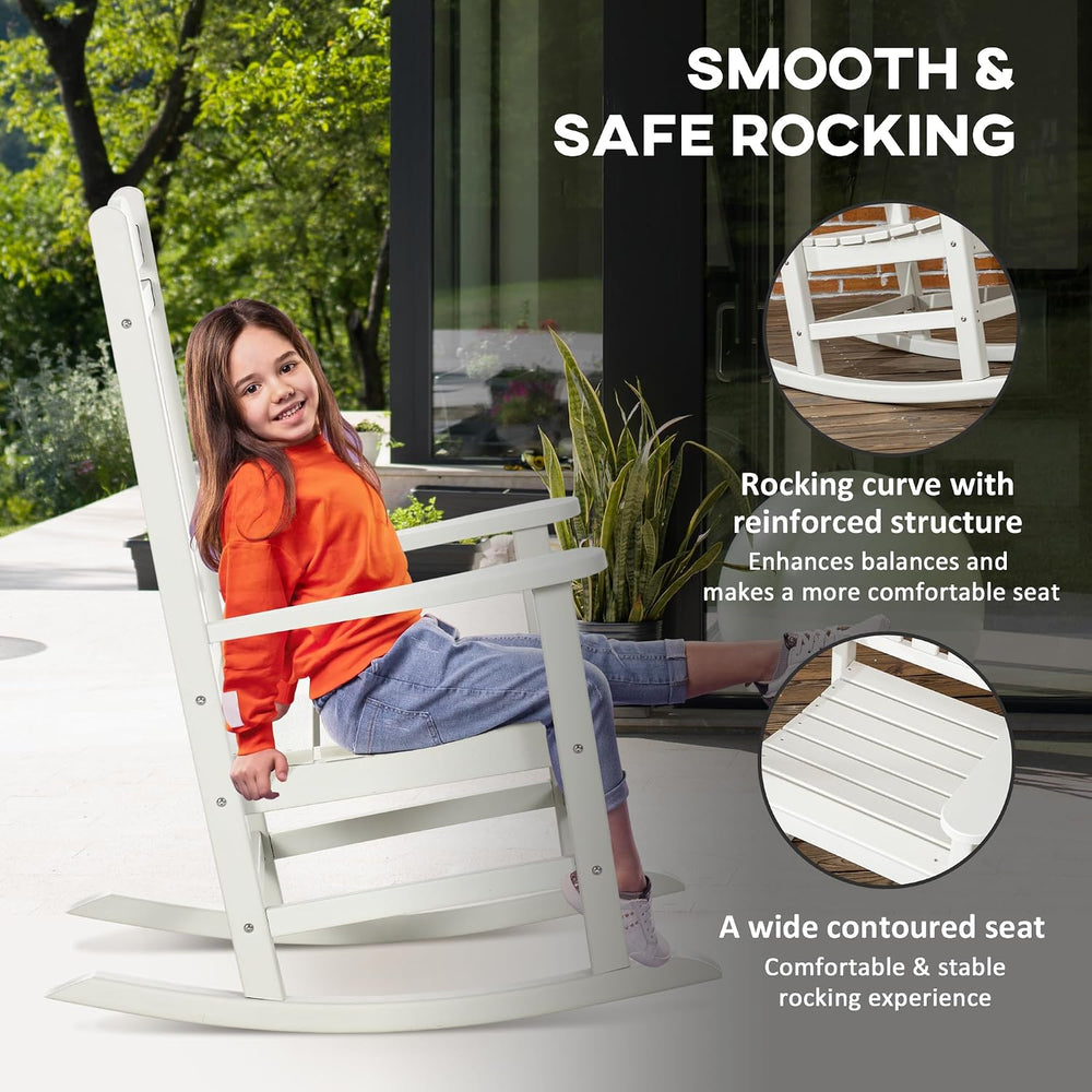 Outsunny Outdoor Rocking Chair, All Weather-Resistant, 350lbs,