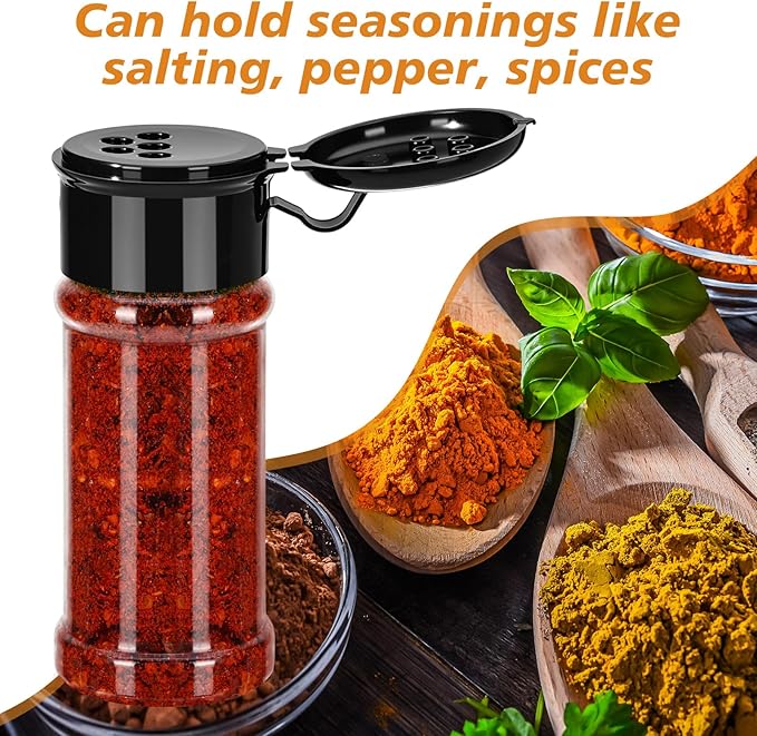 Amyhill 100 Pcs Plastic Spice Bottles Spice Jars