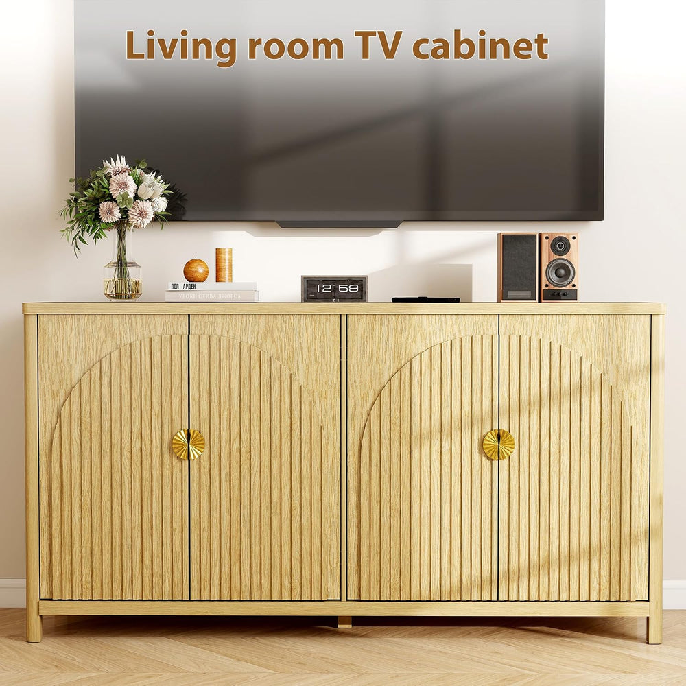 Sideboard Cabinet with Storage - 63” Large Kitchen Buffet Table, Adjustable S...