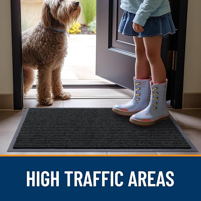 OLANLY Front Door Mat Indoor Outdoor Entrance, Waterproof Heavy Duty Doormat