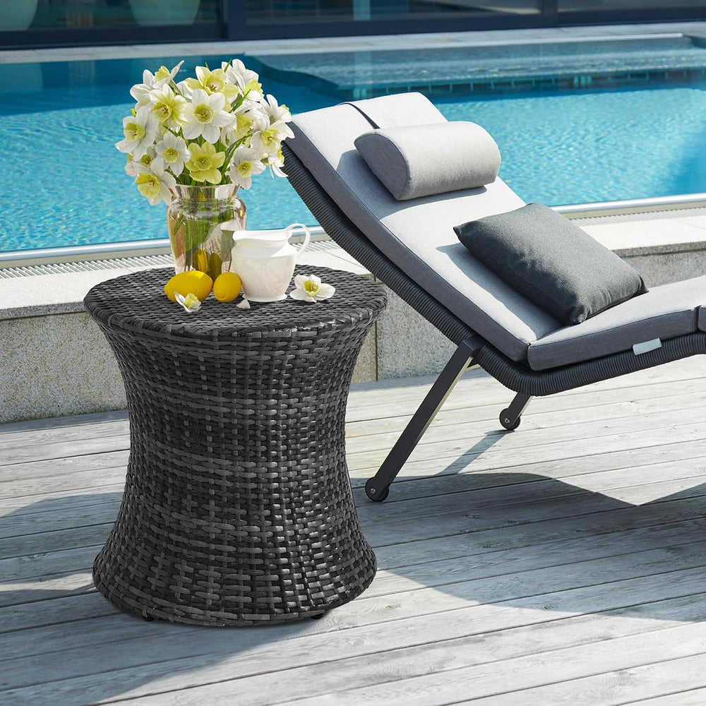 Sundale Outdoor Wicker Small Side Table Patio Rattan End Table