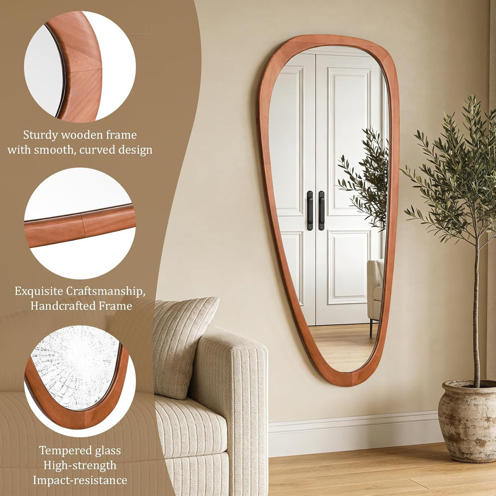 WallBeyond Asymmetrical Mirror, Irregular Mirror Full Length, Boho Wall Mirro...