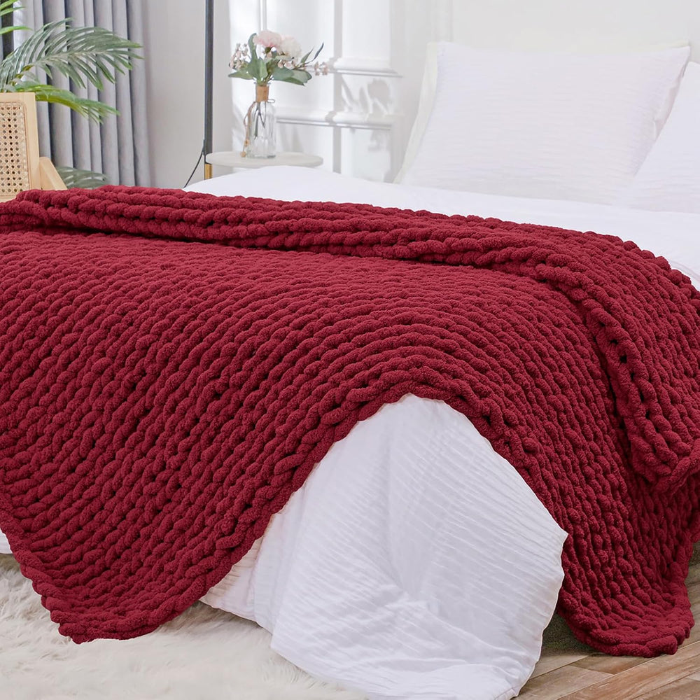 Bigacogo Chunky Knit Throw Blanket