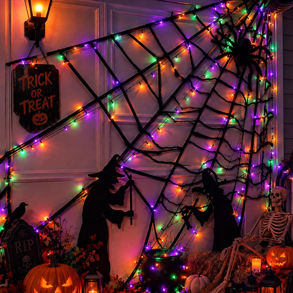 Halloween String Lights Purple Orange and Green 328ft 1000 LED