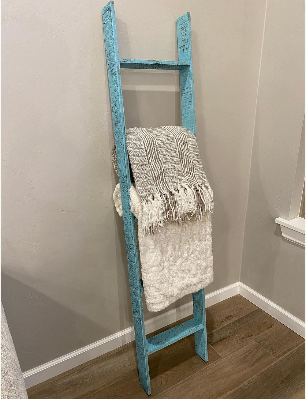 BARNWOODUSA Reclaimed Wood Bookcase Ladder 5 Foot, 5-Foot, Turqouise | Instan...