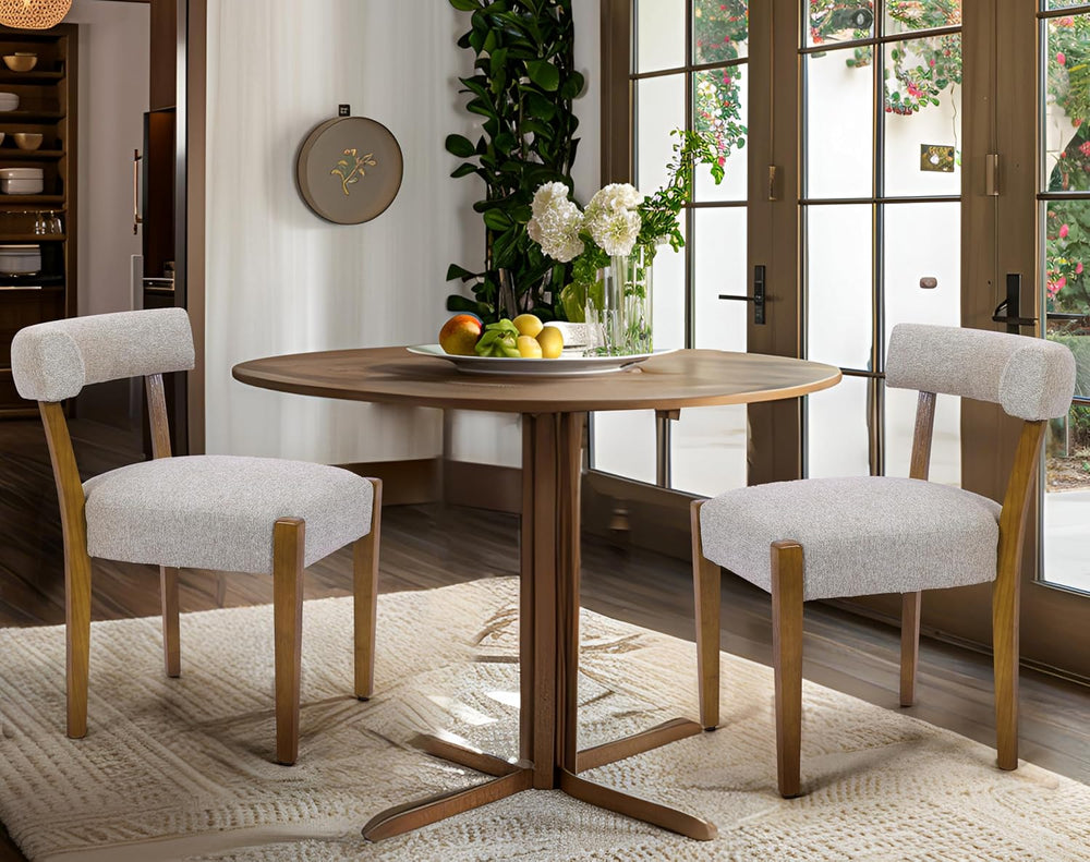 Modern Dining Chairs Set of 2, Walnut Upholstered Kitchen & Dining Room C...