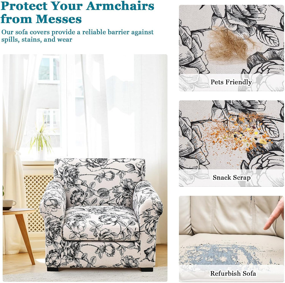 FUANGUI 2 Piece Chair Covers Armchair Arm Covers Chair Couch Covers