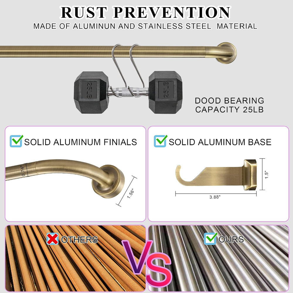 Antique Bronze Disc Curtain Rods, 48-84 Inches Window Curtain Rod,Adjustable ...