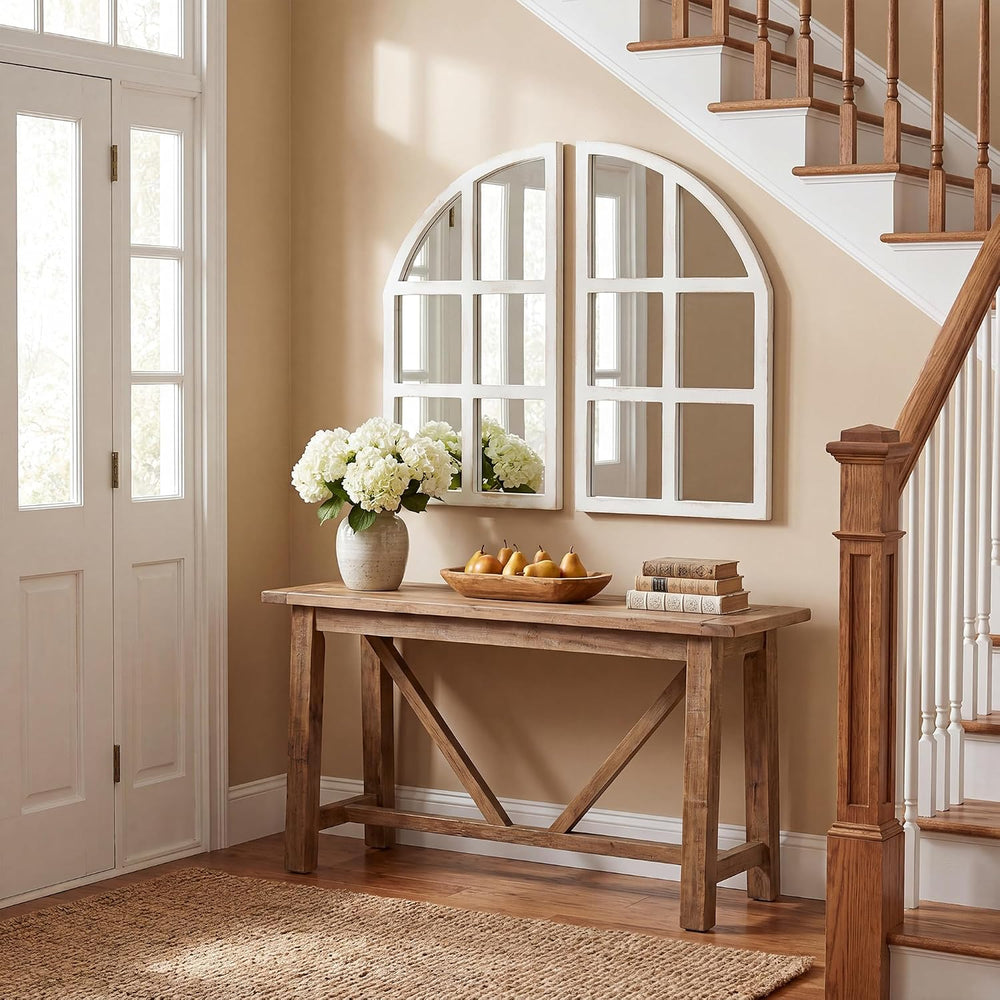 FLORA Farmhouse Mirror, Arch Window Entryway Large Wall Decor Mirror
