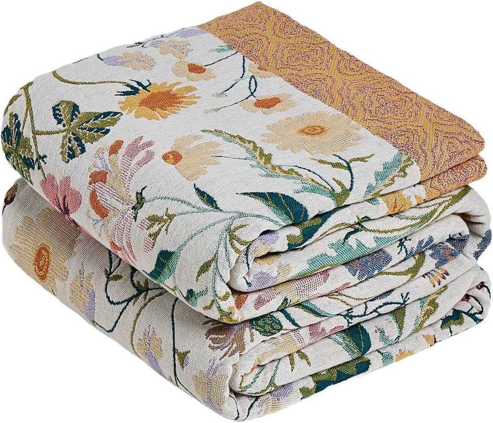 MSGKV The Boho Layer: 60"x80" Cotton Throw Blanket – Full Size