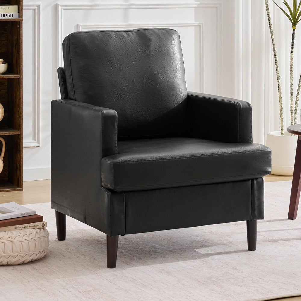 Weture Mid-Century Accent Chair, Black Armchair Living Room Chairs