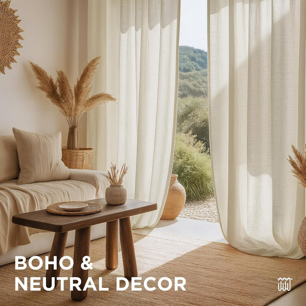 Joydeco Curtains, 108 Inches Long, 2 Panels Set, Farmhouse Drapes for Living ...