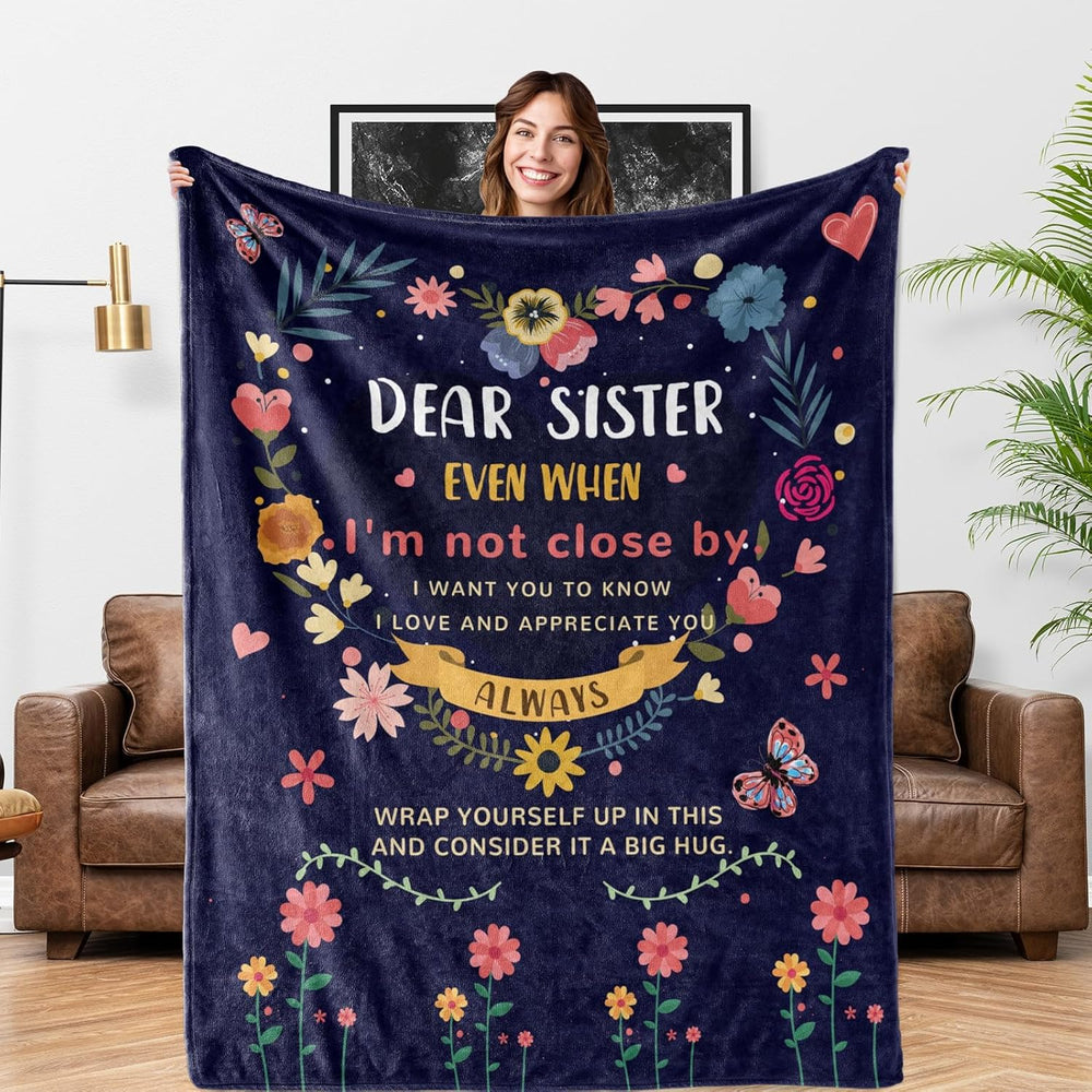 Sister Blanket Gifts for Women, Sister Birthday Gifts for Valentines