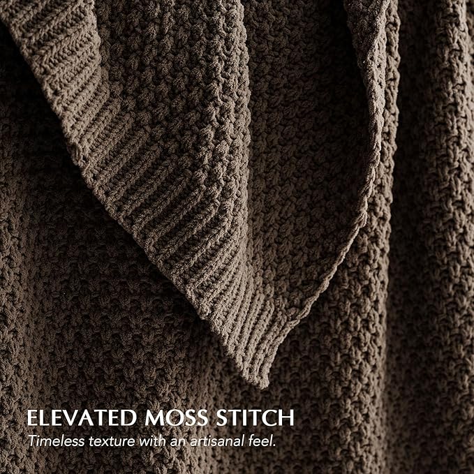 EVERGRACEHOME Chunky Chenille Knit Throw Blanket