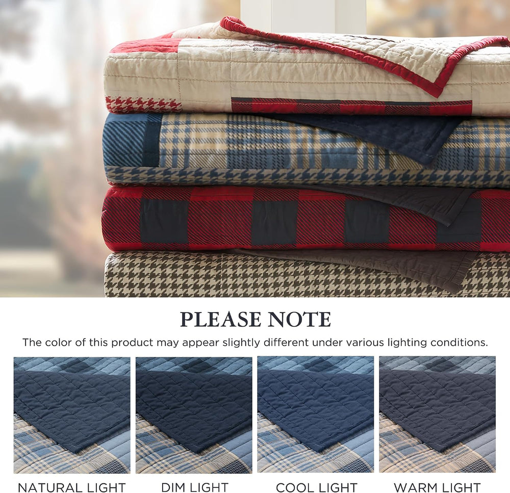 Woolrich Reversible 100% Cotton Throw Cabin Lifestyle Plaid Design - All Seas...