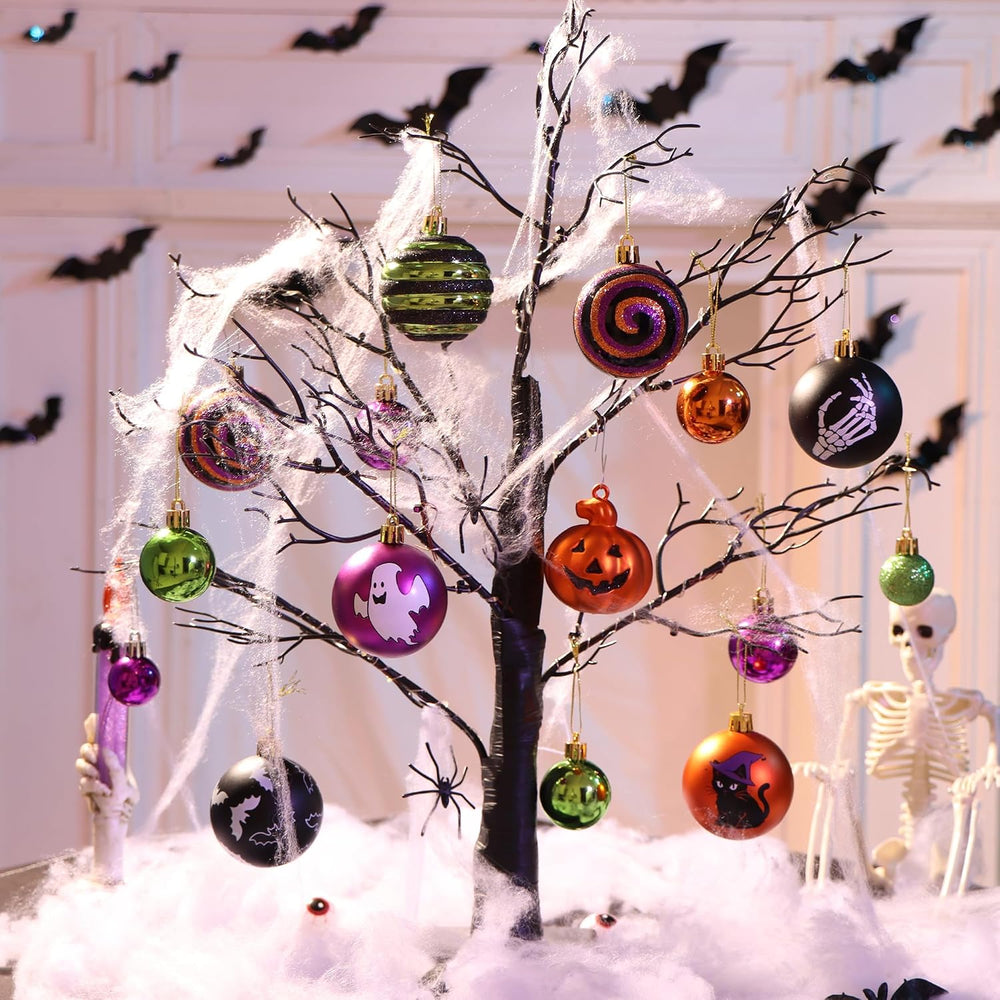 Halloween Ornaments for Tree Decorations, 100Ct Shatterproof Ornament Set