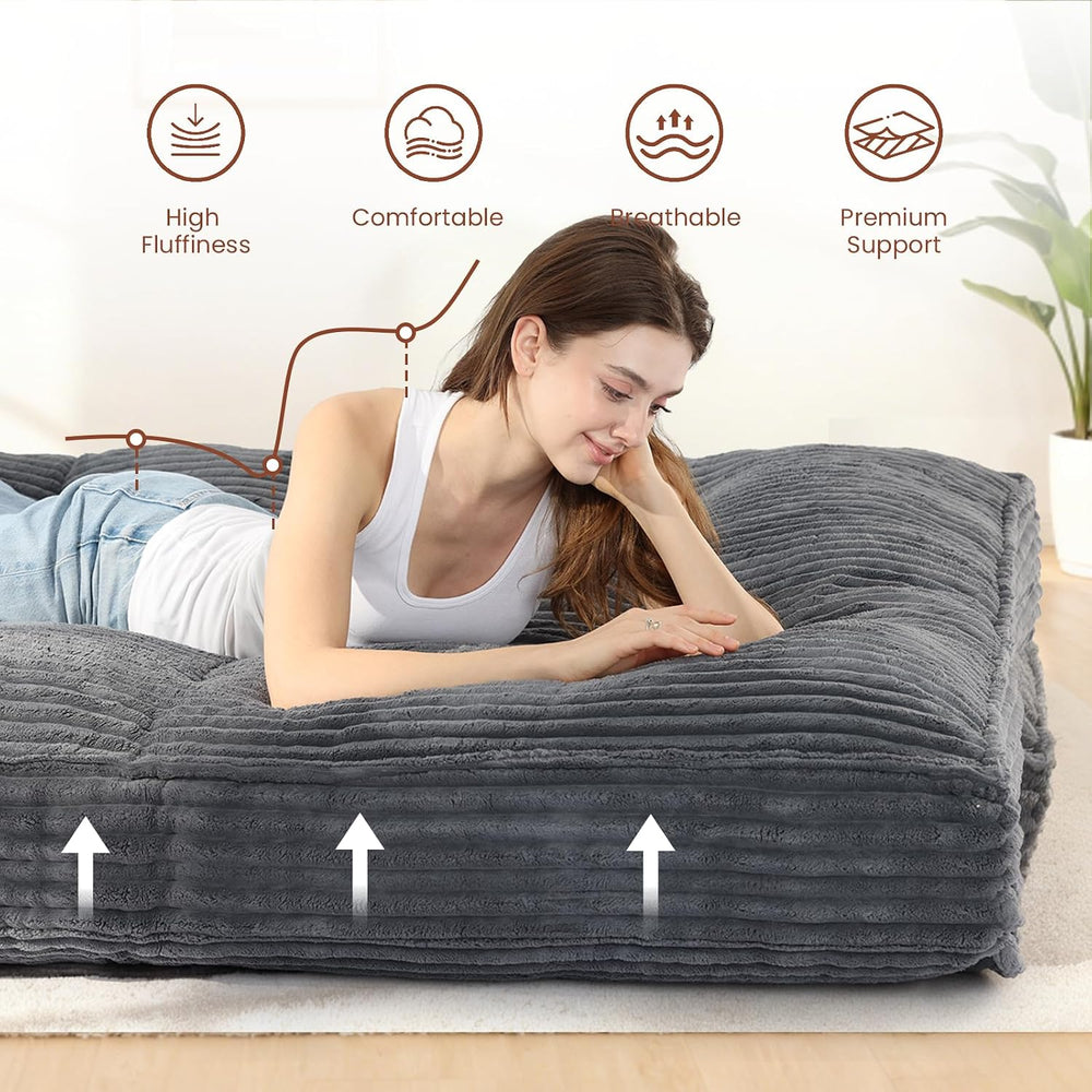 10" Futon Mattress Queen Size,Futons Sofa Couch Bed with Straps, Thick C...