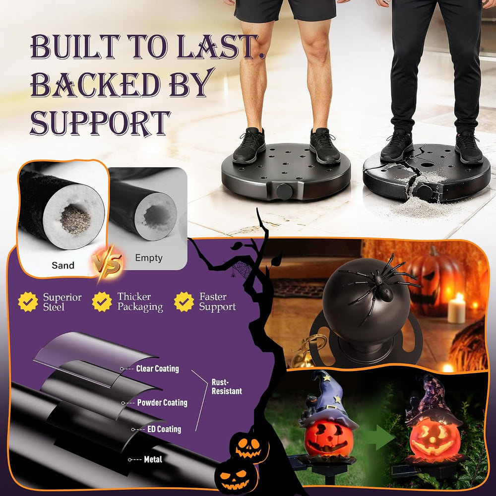 6 Pack Halloween Hat Pumpkin Head Black Stanchions and Velvet Ropes Set, Stai...