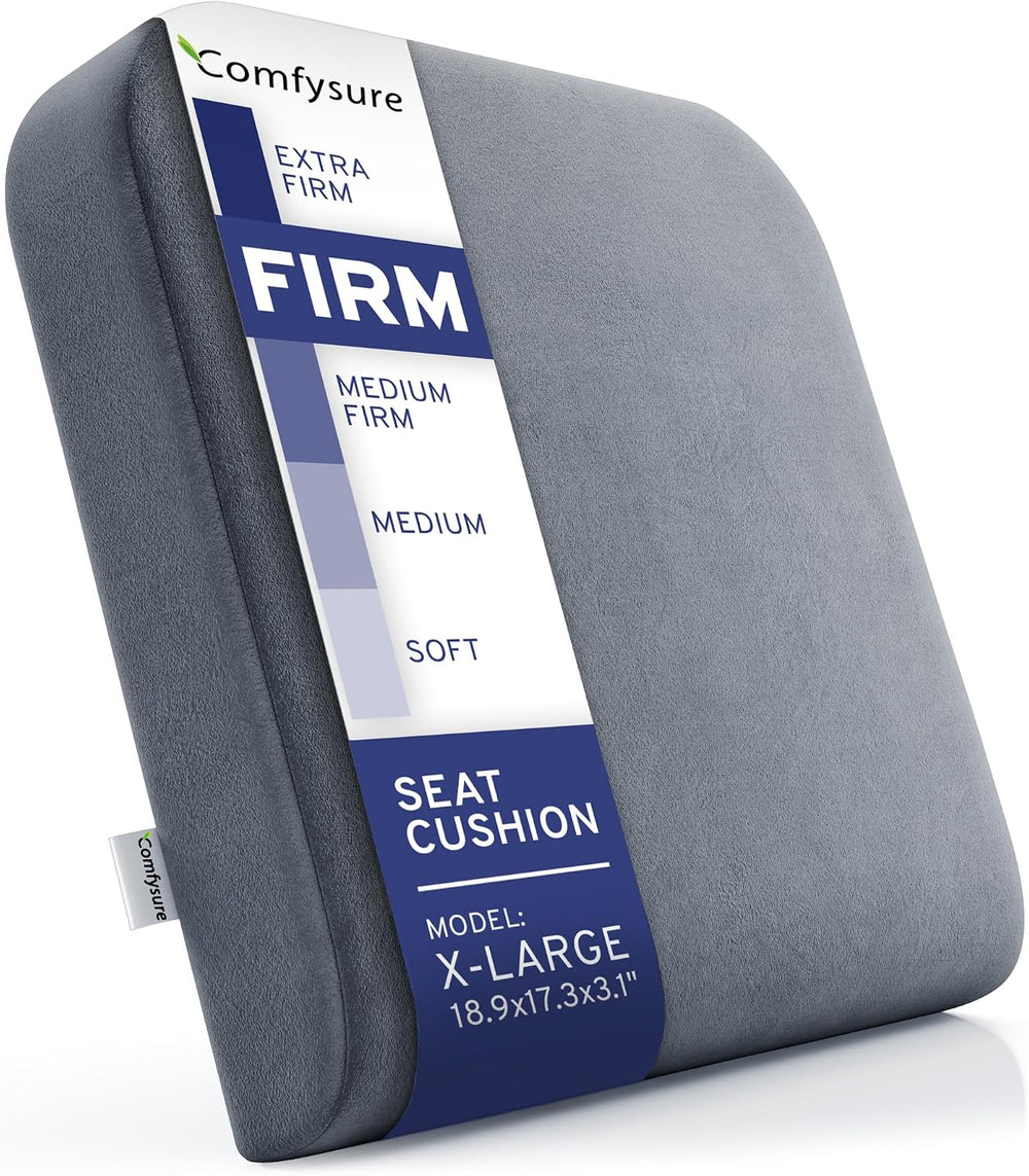 ComfySure Seat Cushion Extra Large - Firm Memory Foam Chair Pad for Recliner,...