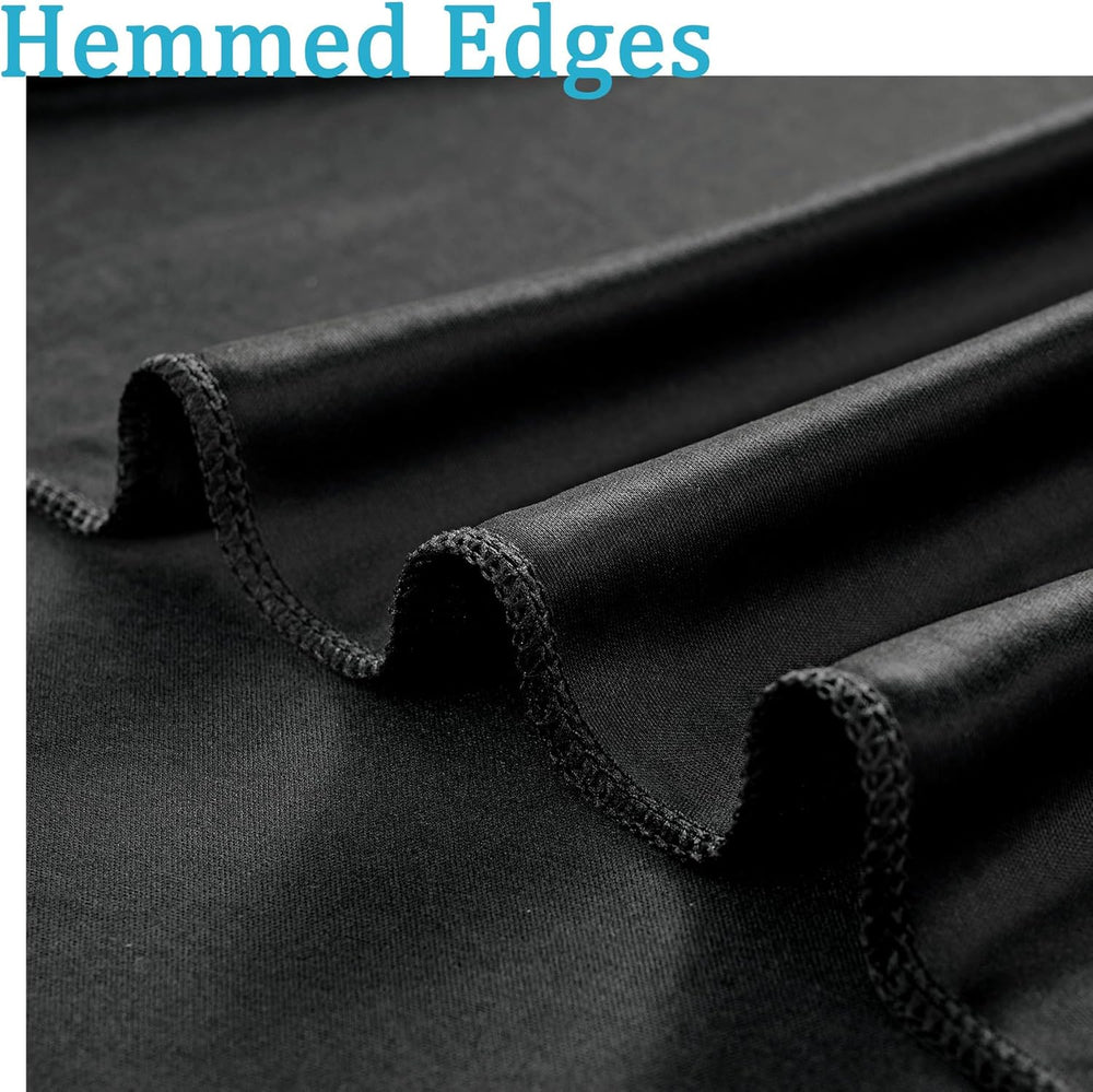Black Backdrop Curtain for Parties, 10 Panels Wrinkle Free Polyester Photo Ba...