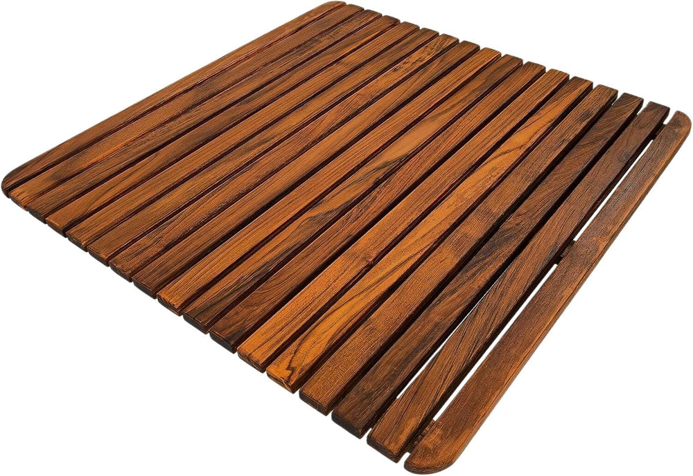 Nordic Style Premium Teak Shower and Bath Mat for Indoor and Outdoor Use - No...