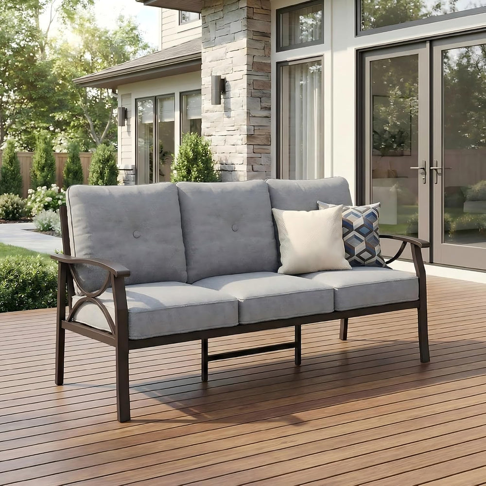 RoyalCraft Patio 3 Seats Sofa, All-Weather Outdoor Couch, Patio Furniture Sof...