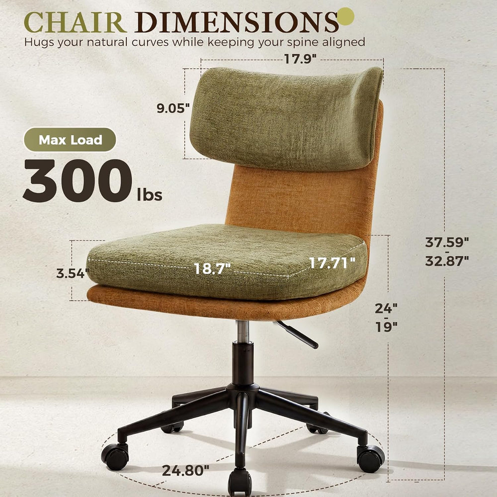 COMHOMA Home Office Desk Chairs with Ergonomic Curved Backrest, Mid Century M...