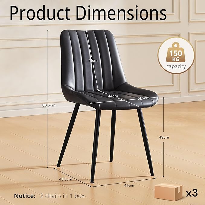 CLIPOP Dining Chairs Set of 6, Upholstered Kitchen Chairs with Comfortable Fa...