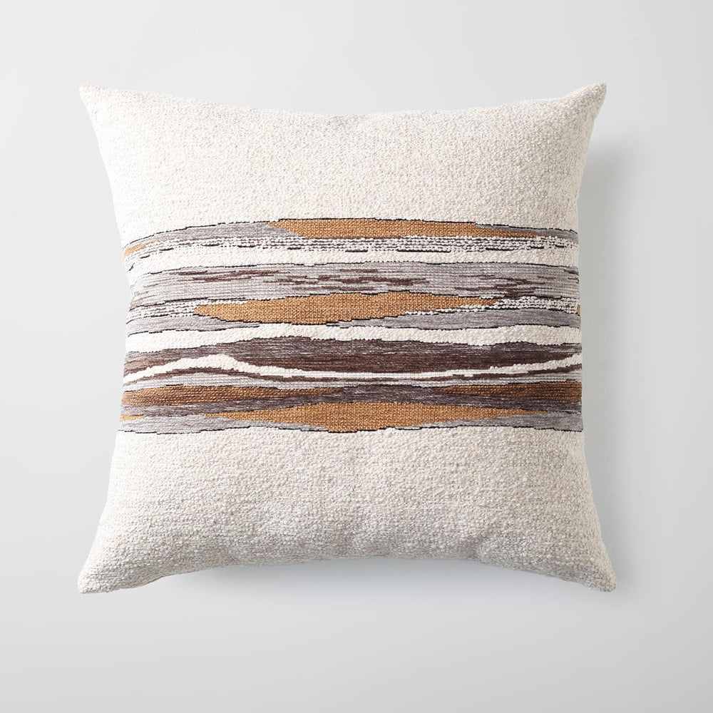 Throw Pillow Covers 20x20 Inch, Pack of 1 Textured Linen Blend with Woven Str...