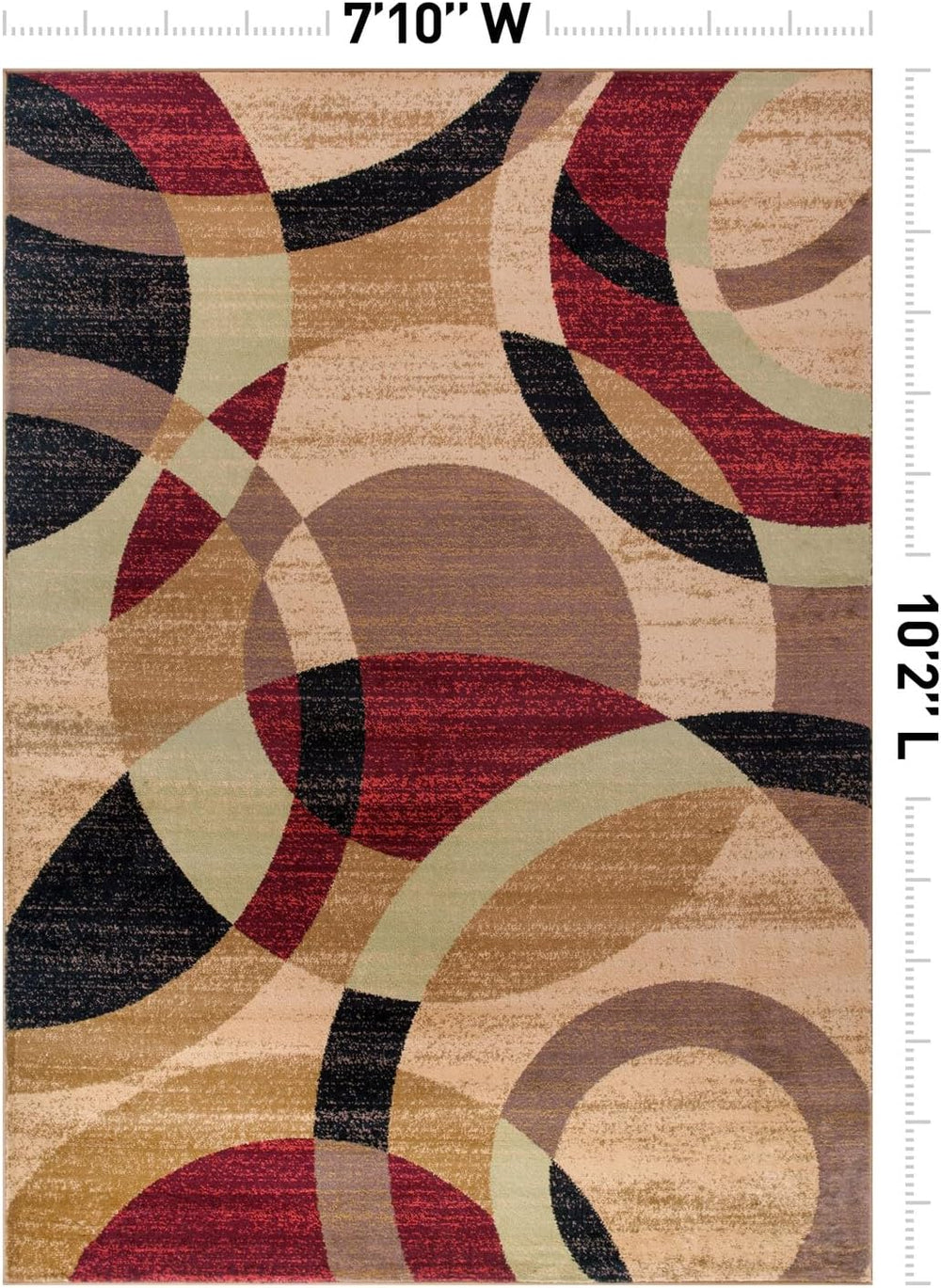 Rugshop Abstract Circles Contemporary Area Rug Multi 7'10" x 10'...