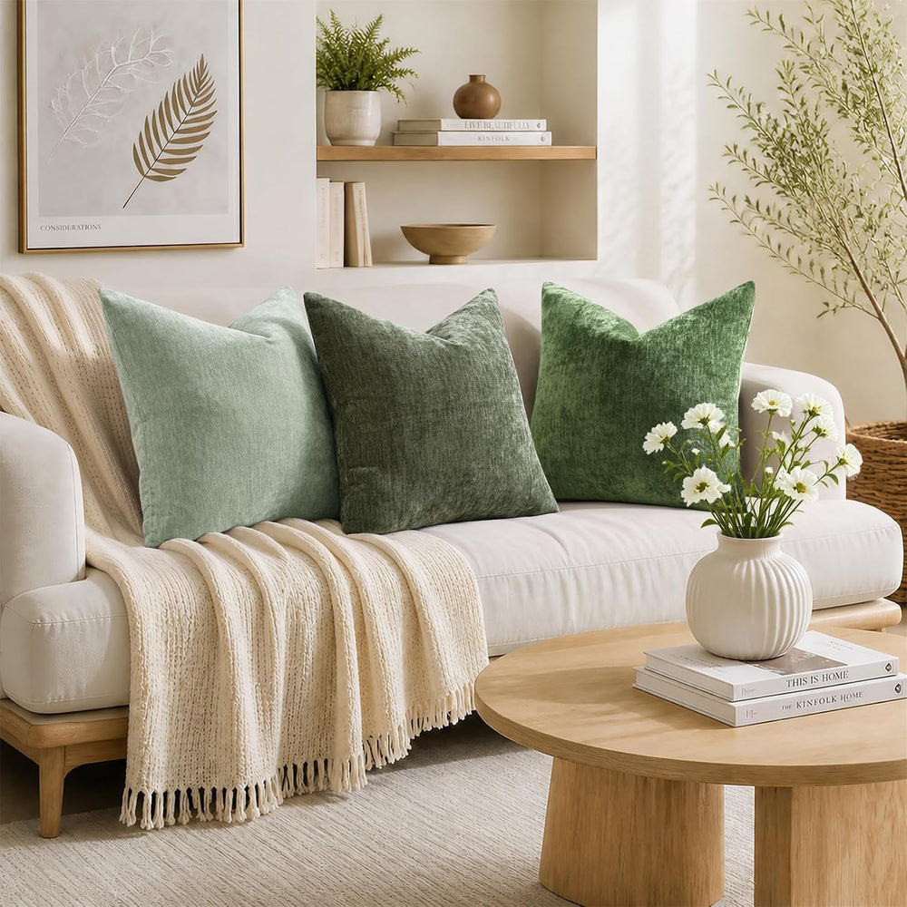 decorUhome Christmas Moss Green Throw Pillow Covers 24X24 Set of 2