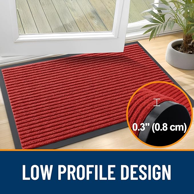 OLANLY Front Door Mat Indoor Outdoor Entrance, Waterproof Heavy Duty Doormat