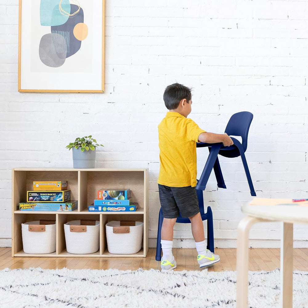 ECR4Kids Plastic Stackable SitRight Chair, 11in, Classroom Furniture, Navy, 4...
