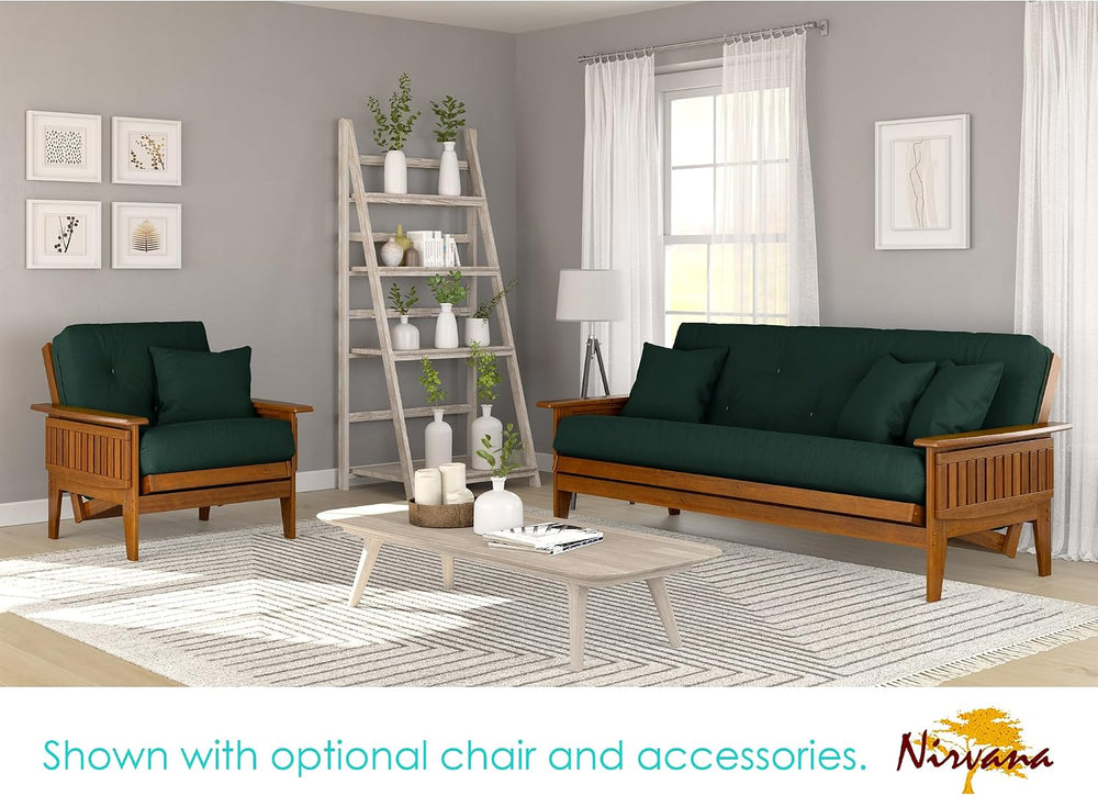 Eastridge Futon Set - Queen Size, Frame, 8" Mattress, Twill Hunter Green...
