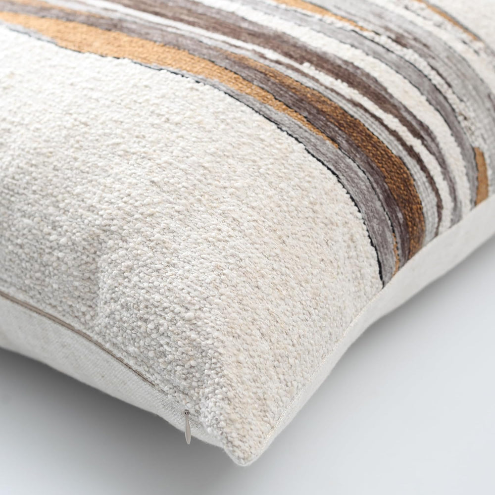 Throw Pillow Covers 20x20 Inch, Pack of 1 Textured Linen Blend with Woven Str...