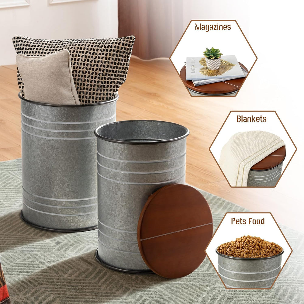 Glitzhome Nesting Tables for Living Room, Round Coffee Tables Set of 2, Metal...