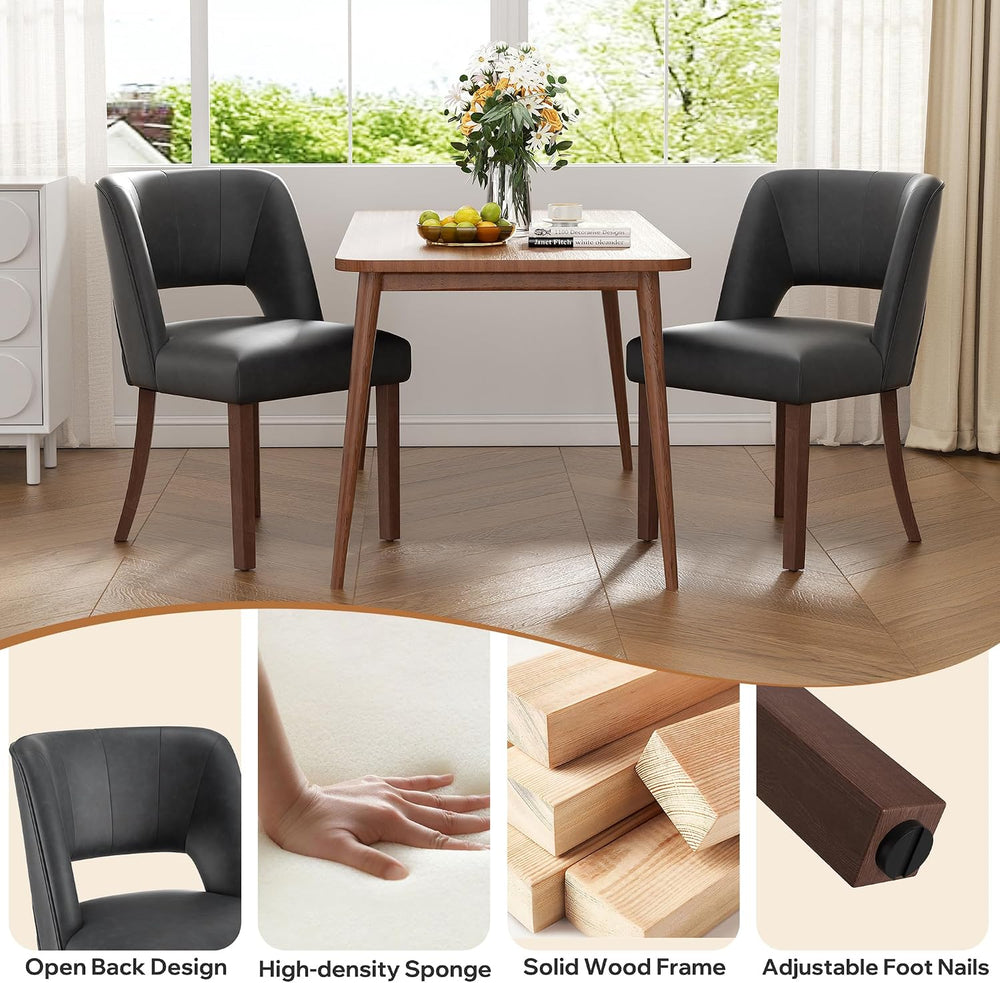 Dining Chairs Set of 8,Modern Dining Room Chairs with Thick Cushions,Faux Lea...