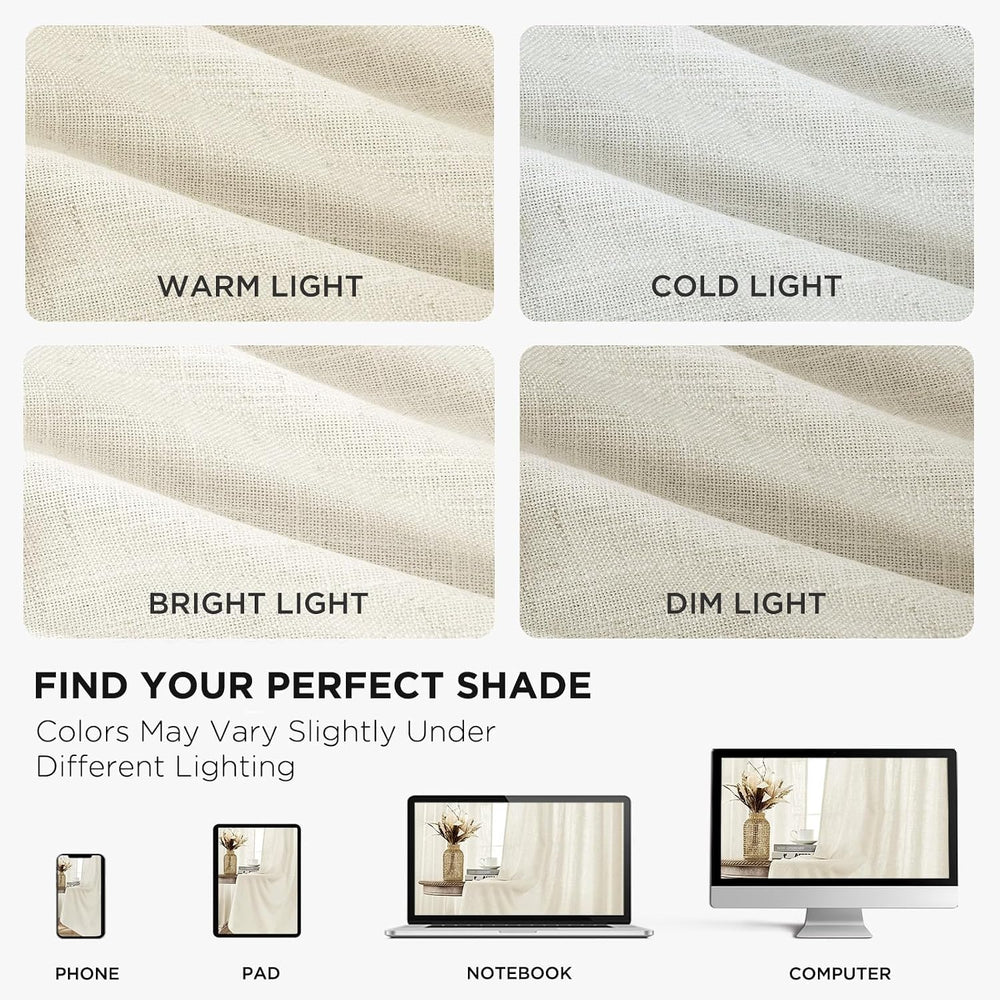 Joydeco Curtains, 108 Inches Long, 2 Panels Set, Farmhouse Drapes for Living ...
